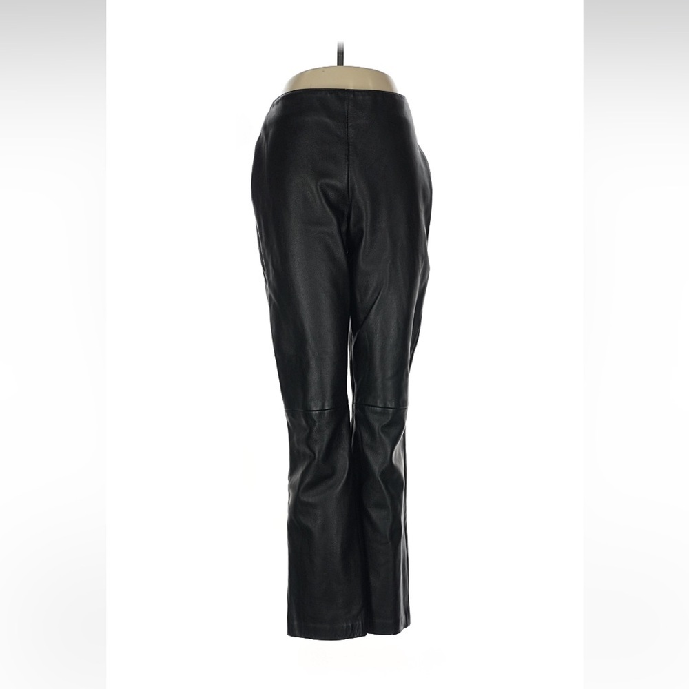 VTG 90s y2k 2000 Hugo Buscati Gen Leather Bootcut straight Pants petite 8 Black
